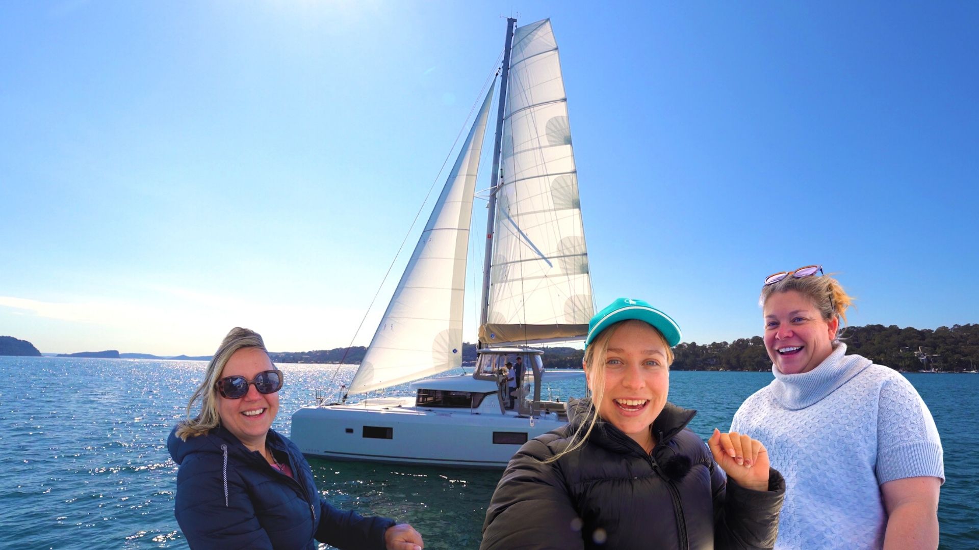 Three Girls Sailing Offshore onboard Lagoon 42